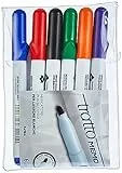 Tratto Memo, Marcatore per Lavagna Punta Tonda Busta 6 pz, 6 Colori