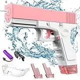 Pistola Ad Acqua Elettriche Automatic Elettrica Pistole Ad Acqua Water Gun Potenti Lunga Distanza Fino a 32ft Alta Capacità 58+58ml per Bambini Adulti Spiaggia All'Aperto Giocattoli con 5 Accessorio
