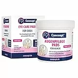 Canosept Salviettine Da Dito Per La Pulizia Occhi Dei Cani 100 Pezzi Salviette Per Gli Occhi Che Rimuovono Le Macchie Di Lacrime Con Estratto Lenitivo Di Aloe Vera Cane per la cura degli occhi