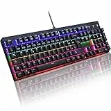 m MU Tastiera Da Gioco Meccanica, Tastiera Gaming Meccanica Con Retroilluminazione RGB a LED, Tastiera Anti-ghosting A 105 Tasti, Compatibile Con Tutti I Programmi, Keyboard QWERTY