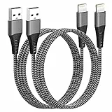 Cavo iPhone 1M 2 Pezzi [Certificato MFi], Cavo Caricatore iPhone Cavo USB Lightning Nylon Cavetto iPhone Filo Caricatore iPhone Cavi Cavo Ricarica per Apple iPhone 14 13 12 11 Pro Max XR XS 8 7 6 iPad