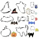 Formine Biscotti Halloween,Joyoldelf Set di 10 Stampi Biscotti Halloween, Acciaio Inox, per Biscotti Frutta Torta Festa Halloween (Argento)