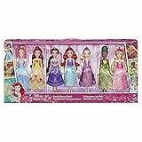 Disney Princess Party Dress Pack, Include Bambole Ariel, Aurora, Belle, Cenerentola, Jasmine, Rapunzel e Tiana Fashion