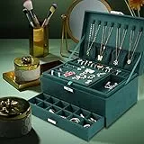 talifoca Porta Gioielli Donna, Cofanetto Portagioie Scatola Porta Gioielli da Viaggio con tre Strati, Grande Gioielli Scatola Organizer per Anelli Bracciali Orecchini Collane