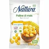 NATTURA, Palline Bio di Mais, Snack Gustoso di Solo Mais 100% Italiano e Sale, Ideale per una Pausa Salutare, Aperitivi o Merende, Senza Latte e Olio di Palma, Vegane, Sacchetto da 50 g