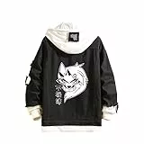 FEIGENBAOMU Anime Helluva Boss Felpa con Cappuccio Uomo Donna Giacca di Jeans Manica Lunga Felpe Harajuku Abbigliamento Casual Cappotto Hoodie Unisex Hip Hop Pullover