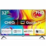 CHiQ L32H8CG TV 32 pollici, Smart TV, FHD, senza cornice in metallo, HDR10 e HLG, triplo sintonizzatore