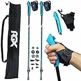 WeLLIFE Bastoni Nordic Walking Regolabili in Alluminio Ultraleggeri Telescopico, Impugnatura in EVA e Polsino con Sgancio Rapido CLICK and GO per Escursionismo e Trekking
