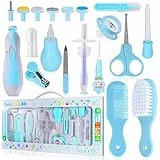 Set per la Cura del Bambino, MKNZOME 19 pezzi Kit Neonato Igiene Nascita Accessori Neonato con borsa da trasporto Bambino Spazzola Forbicine Set Unghie Neonato per viaggio, Asilo, uso domestico