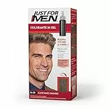 Just For Men Colorante in Gel, Tinta Capelli Uomo, Colore Castano Chiaro, Copre i Capelli Bianchi e Grigi, Look Naturale - H25