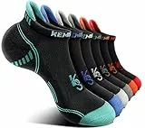 KEMISANT Calzini Uomo Corti 6 paia, Calze Uomo Corte Sportive Traspirante Calze Alla Caviglia,Assorbimento Dell'umidità,6 Paia-Nero2502,43-45 EU