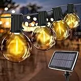 Catena Luminosa Esterno Solare 7.4M, LED 4 Modalità Luci da Esterno Giardino con 12 + 1 Plastica G40 Lampadine IP65 Impermeabile, USB Ricaricabile LED Luci Solari Stringa per Terrazza Giardino Partito