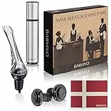 Wine Aerator e Wine Saver Pump di Barvivo - Versare, aerare, godere e preservare il tuo vino rosso, sarà 3 volte meglio di prima e rimarrà al meglio per i giorni.