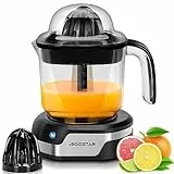 Aigostar Juicy - Spremiagrumi elettrico, grande volume da 1,2 litri, spremiagrumi con LED e 2 coni staccabili, spremiagrumi per pompelmo,lime,limone arancia, lavabile in lavastoviglie, 40W