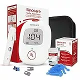 Sinocare Misuratore Glicemia, Diabete Test Kit Glucosio Nel Sangue con Strisce Reattive e Lancette (Voice 25 Kit Nuovo)