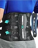 Fitomo Fascia Lombare Supporto Schiena con Supporto Ergonomico e Stecche in Fibra di Carbonio, Tessuto a Rete Ultra Fine, Fascia Elastica Lombare Donna Uomo per Lavoro, Sciatica, Postura