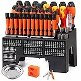 BRIMIX 119 pezzi Set di cacciaviti professionali magnetici con supporto organizer Punte cacciavite di precisione e VDE elettricista. Kit strumento professionale per fai da te e officina