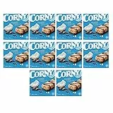 CORNY Original | 60 Barrette ai Cereali con Cioccolato e Cocco, Senza Olio di Palma, Zero Conservanti, Cacao Certificato Rainforest Alliance, 10 Confezioni da 6 barrette x 25 Grammi