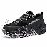 FLOWING PLUME Scarpe Ginnastica Uomo Impermeabile Leggera Camminare Corsa Running Casual Outdoor Sportive Sneakers Comode Moda (Nero Elegante,40EU)