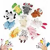 10 Pezzi Burattini a Dito, Burattino Animale Dito, Animal Burattini a Dito Giocattoli, Burattini Di Dito Set, Morbidi Peluche Burattini Di Dito Animale, per Narrazione Giochi Ruolo Insegnamento