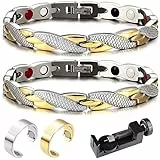 Bracciale Magnetico 2 Pezzi Elegante Terapia Fit Plus Anti-Fatica Braccialetti Dimagranti Anello Drenaggio Linfatico Migliorare Circolazione Sanguigna