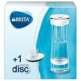 BRITA Bottiglia filtrante per acqua, Bianca (1.3l) - incl. 1 filtro MicroDisc per la riduzione di cloro, erbicidi, pesticidi e impurità