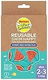 Huggies Little Swimmers, Taglia 2-3 (3-8 kg), 1 Pannolino Costumino Riutilizzabile con Fantasia Angurie