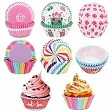 MXTIMWAN 300 Pirottini in Carta per Muffin, Mini Pirottini per Muffin in Carta, Pirottini da Forno Olio-Prova Muffin Cupcake Colorati Rivestimenti Mini Pirottini per Muffin in Carta feste (6 motivi)
