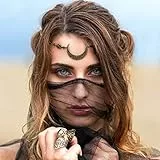 Fashband Boho Luna Catenina per Capelli oro vintage copricapo perline nere accessori per capelli fiore nuziale catena per donne e ragazze