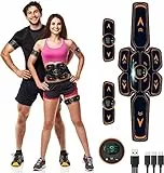LOFFU Elettrostimolatore per Addominali, Elettrostimolatore Muscolare, EMS Stimolatore Muscolare, ABS Trainer/Toner per Addome/Braccio/Vita/Gambe Home Gym