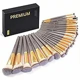 MAANGE Set di 25 pennelli professionali per trucco, set regalo con confezione regalo nera per fondotinta, blush, ombretto
