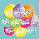 Unique Party 56032 - Palloncini di Compleanno in Lattice - 23 cm - Happy Birthday - Assortimento di 10
