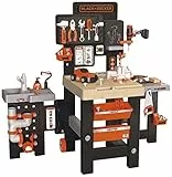 Smoby - Black + Decker Mega Center, 7600360726WEB, 3 Anni, 3 Aree Gioco, 100 Accessori