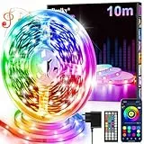 Striscia LED, 10 Metri Multicolor Luci Camera da Letto, Bluetooth APP Controllato RGB Strisce LED, Strip LED Fancy Led Musica Sincronizza per Decorare Bar, Festa, Cucina Casa, Gaming Room