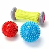 RIGHTWELL Rullo Massaggio Muscolare - Massaggio per Piedi e Mani - Palline Massaggio e Rullo Massaggi per Fascite plantare, Colonna Cervicale, Schiena, Glutei, Spalle, Braccia