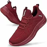 Feethit Sneakers Uomo Scarpe Running Corsa Ginnastica Camminata Casual Jogging Trekking Tennis Outdoor Fitness Sportive Palestra Scarpe da Lavoro Comode Leggere Traspiranti Rosso 40 EU