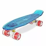 WeSkate Cruiser Skateboard Tavola Completa Mini Skateboard 22'55CM Penny Board con PU LED Ruote, Cuscinetto ABEC-7 Regalo per Adulti Adolescenti Bambini Ragazzi Ragazze