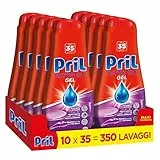 Pril Gel All in One Sciogli Grasso Detersivo Lavastoviglie Liquido Multi-Azione Sporco Difficile - 10 Confezioni da 35 Lavaggi (350 lavaggi)