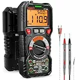 Multimetro digitale professionale automatico, TRMS 6000 Conti (prompt jack LED), Tester Elettrico, Tensione / Corrente / Resistenza / Capacità / Temperatura / Frequenza - KAIWEETS