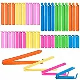 Heyu-Lotus 48 pinze per sacchetti alimentari, 7/9/11/16 cm, chiusura con sacchetto alimentare, 6 colori, clip di chiusura da cucina, riutilizzabile, in plastica, per cucina, biscotti, caffè e noci