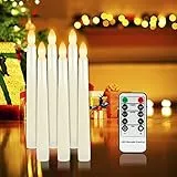 Forever Speed Candele a LED 6 Pcs, senza Fiamma, con effetto Tremolante, Decorazione per Halloween, Natale, Pasqua, Matrimonio Beige Nessun Candelabro