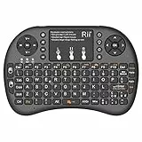 Rii Mini i8+ Wireless (layout ITALIANO) - Mini tastiera retroilluminata con mouse touchpad per Smart TV, Mini PC, HTPC, Console, Computer - Colore NERO