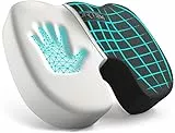 FORTEM Cuscino Sedia Ufficio, Cuscino per Sedie, Cuscino Auto, Cuscino Ortopedico Coccige, Cuscino Memory Foam per Sedia da Scrivania, Fodera Lavabile (Nero)