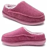 KuaiLu Pantofole da Donna Invernali Calde Peluche Pelose Foderata Chiuse Memory Foam Pantofola Per Arco Plantare Casa Comode Slippers con Indoor outdoor Antiscivolo Suola Rosa Dimensione 38.5
