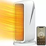 ECO Stufetta Elettrica Basso Consumo, 1800W Termoventilatore Ceramica con Termostato, Stufa Elettrica, Controllo APP, Compatibile con Alexa, Protezione dal Surriscaldamento, 3 Modalità, 8H Timer
