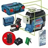 Bosch Professional Livella Laser 12V System GLL 3-80 CG 2 Batterie 12V, Caricabattere, Laser Verde, Funzione con App, Supporto, Raggio d'Azione: Fino a 30 m, in L-BOXX, Amazon Exclusive Set
