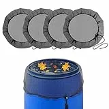 Copertura per Barile Da Pioggia, 4 Pezzi 95cm Copertura a Rete per Botti Di Pioggia, Rete per Botti Di Pioggia Con Banda Elastica, Regolabile Copertura Barile Da Pioggia, Protegge Da Foglie, Zanzare