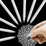 YOUYIKE 8 Pezzi Set di Penne Gel Bianche, 0.5mm Penna Bianca Da Disegno, Penna Gel Bianca Punta Fine, Penna Bianca, Per Artisti per Carta Nera, Schizzi, Disegni, Illustrazioni e Note