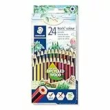 Staedtler matite colorate Noris Colour, confezione da 24 colori con tonalità differenti e mine resistenti in WOPEX, 185 CD24