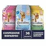 Coccolino Profuma Biancheria, 3 Sacchetti per Ogni Confezione di Fragranze Assortite, Profumo Primavera, Fiori di Tiarè & Frutti Rossi, Ylang Ylang, Confezione da 12 per un Totale di 36 Sacchettini